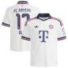Michael Olise Bayern Munich adidas Youth 2026/27 Away Replica Jersey - White - Front View