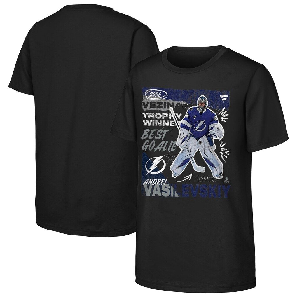 Andrei Vasilevskiy Tampa Bay Lightning Fashion7 Youth 2026 Vezina Trophy Winner T-Shirt