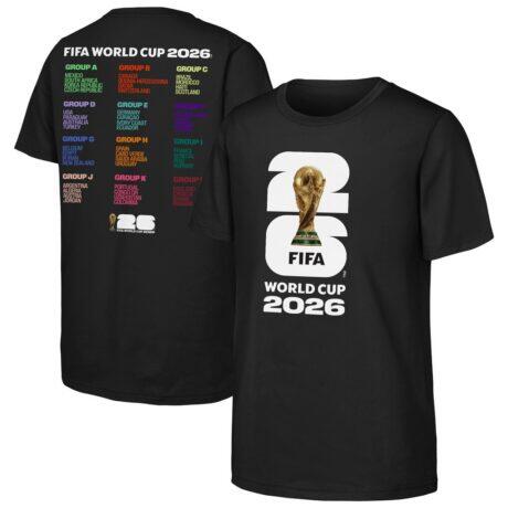Outerstuff Youth FIFA World Cup 2026 Bracket T-Shirt - Black - Front View