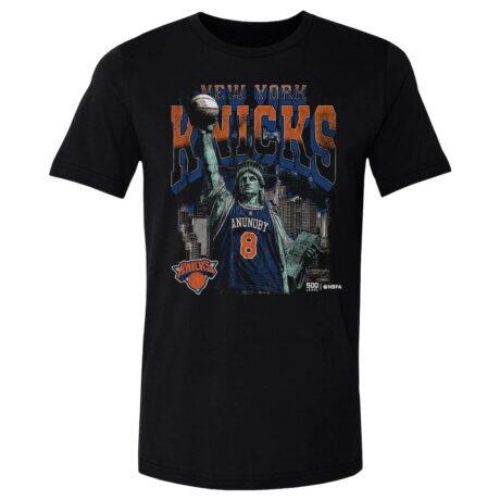 OG Anunoby New York Knicks 500 Level Statue of Liberty T-Shirt - Black - Front View