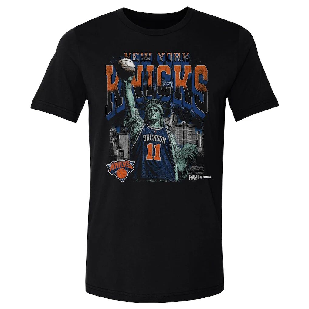 Jalen Brunson New York Knicks 500 Level Statue of Liberty T-Shirt