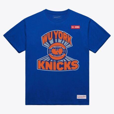 New York Knicks x Wu-Tang Mitchell & Ness Wu York T-Shirt - Blue - Front View