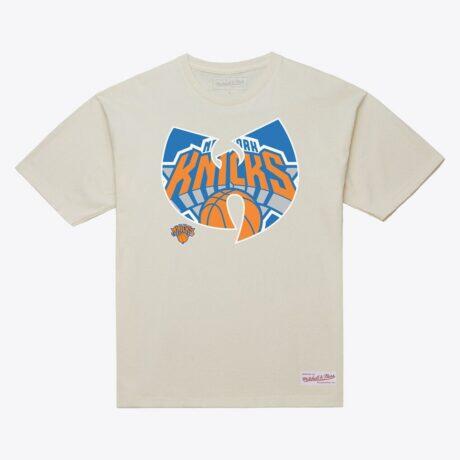 New York Knicks x Wu-Tang Mitchell & Ness T-Shirt - Cream - Front View