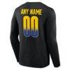 Los Angeles Rams Home Field Pop Personalized Name & Number Long Sleeve T-Shirt - Black - Detail View