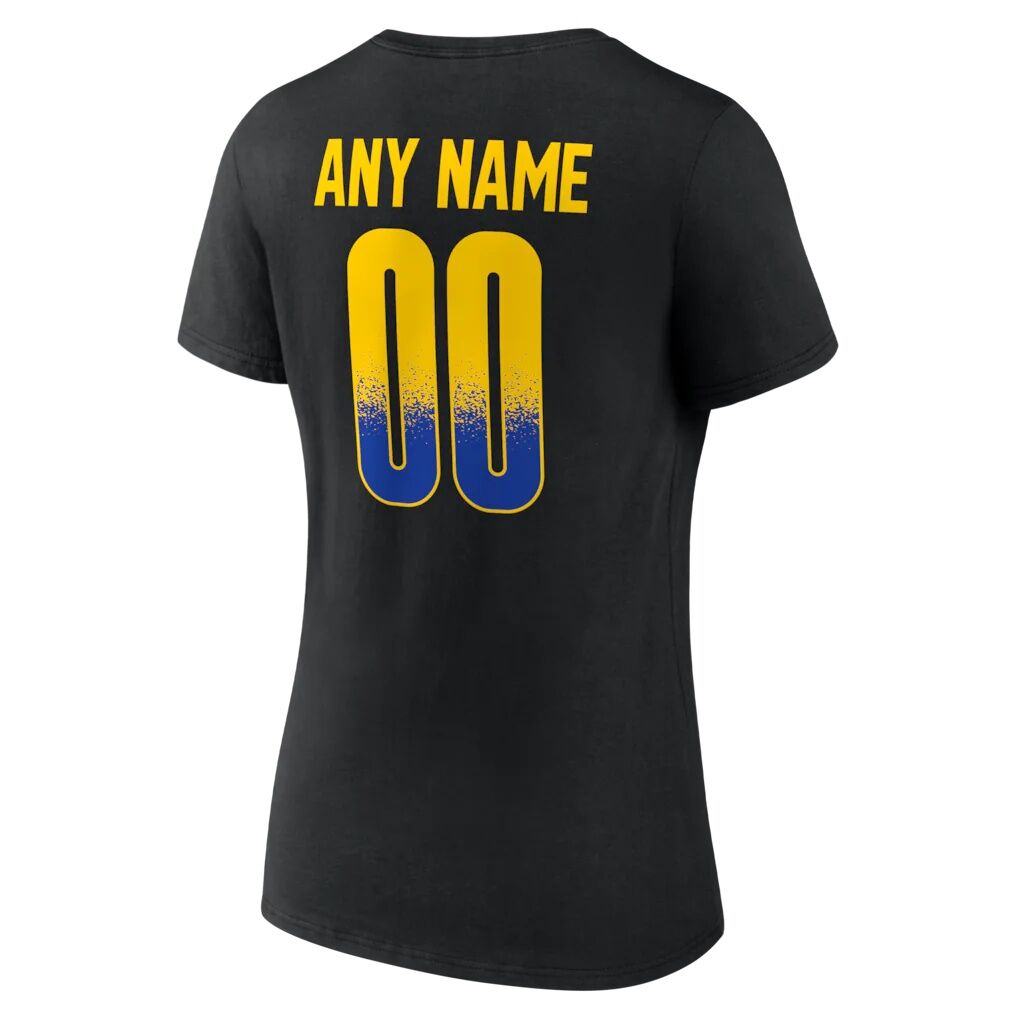 Los Angeles Rams Women's Home Field Pop Personalized Name & Number V-Neck T-Shirt