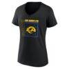 Los Angeles Rams Women's Home Field Pop Personalized Name & Number V-Neck T-Shirt - Black - Side View