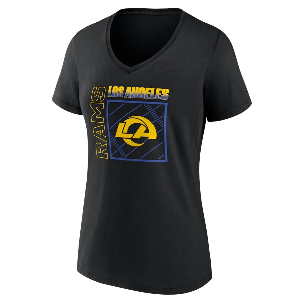Los Angeles Rams Women's Home Field Pop Personalized Name & Number V-Neck T-Shirt