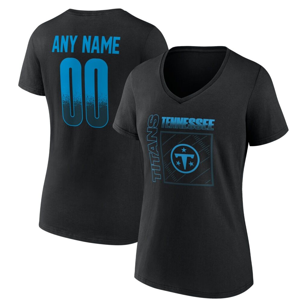 Tennessee Titans Women's Home Field Pop Personalized Name & Number V-Neck T-Shirt