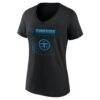 Tennessee Titans Women's Home Field Pop Personalized Name & Number V-Neck T-Shirt - Black - Side View