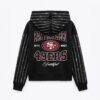 San Francisco 49ers Gameday Couture Women's Eyes on the Prize Mid-Crop Full-Zip Hoodie - Black - Front View