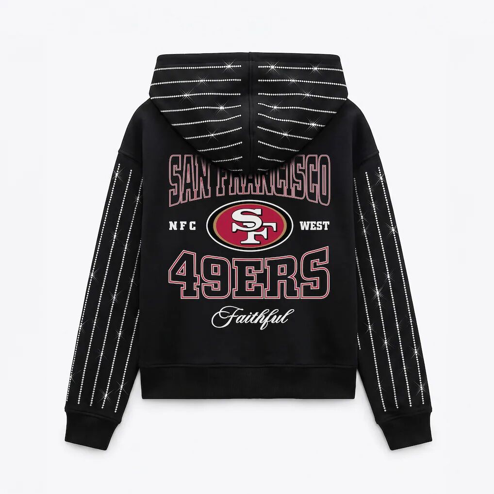 San Francisco 49ers Gameday Couture Women's Eyes on the Prize Mid-Crop Full-Zip Hoodie