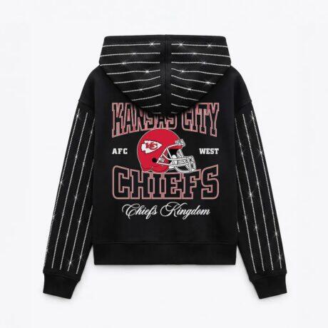Kansas City Chiefs Gameday Couture Women's Eyes on the Prize Mid-Crop Full-Zip Hoodie - Black - Front View