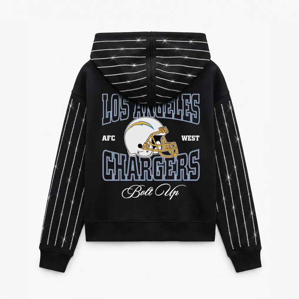 Los Angeles Chargers Gameday Couture Women's Eyes on the Prize Mid-Crop Full-Zip Hoodie