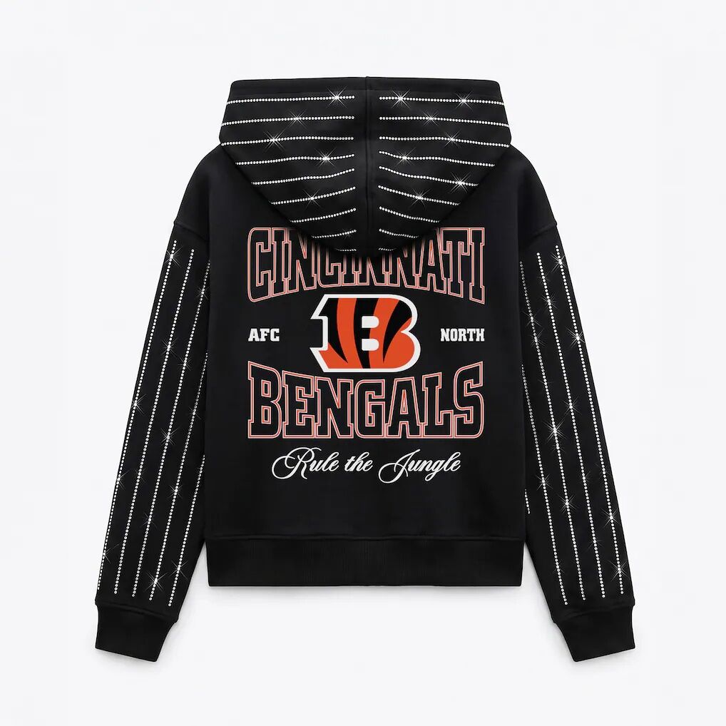 Cincinnati Bengals Gameday Couture Women’s Eyes on the Prize Mid-Crop Full-Zip Hoodie