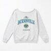 Jacksonville Jaguars Gameday Couture Women's Offsides Energy Off-Shoulder Sweatshirt - - Front View