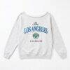 Los Angeles Chargers Gameday Couture Women's Offsides Energy Off-Shoulder Sweatshirt - - Front View