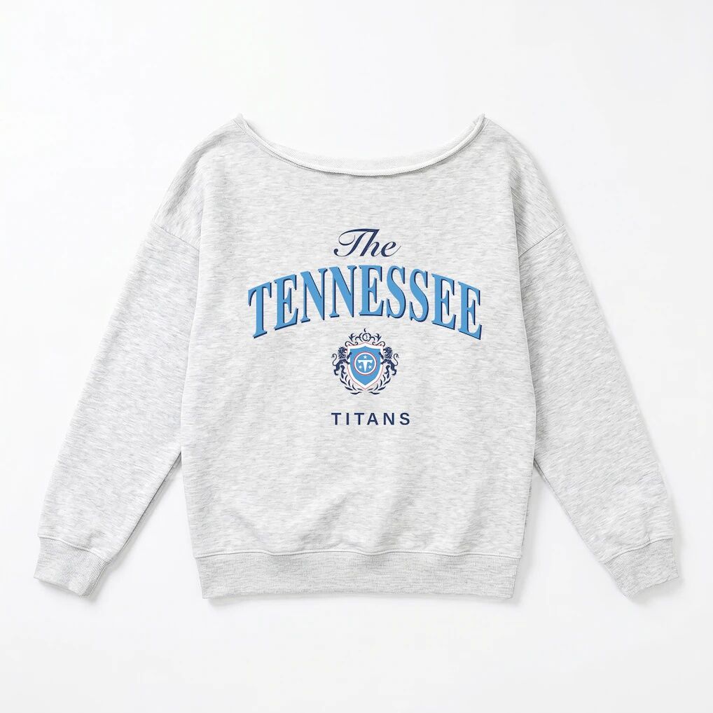 Tennessee Titans Gameday Couture Women's Offsides Energy Off-Shoulder Sweatshirt - Ash