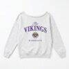 Minnesota Vikings Gameday Couture Women's Offsides Energy Off-Shoulder Sweatshirt - - Front View