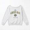 Green Bay Packers Gameday Couture Women's Offsides Energy Off-Shoulder Sweatshirt - - Front View