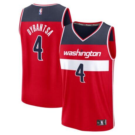 AJ Dybantsa Washington Wizards Fashion7 2026 NBA Draft First Round Pick Fast Break Jersey - Red - Front View