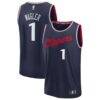 Keaton Wagler LA Clippers Fashion7 2026 NBA Draft First Round Pick Fast Break Jersey - Navy - Front View