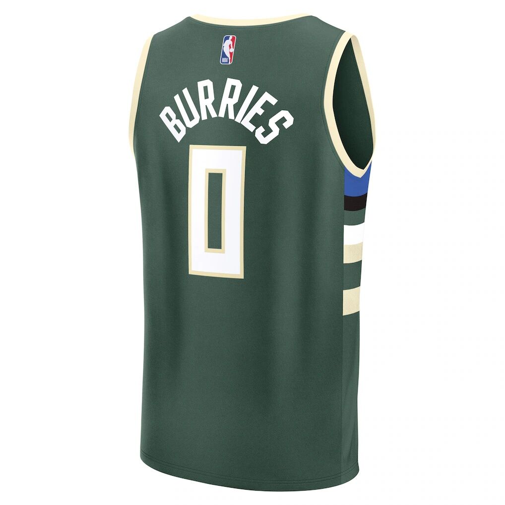 Brayden Burries Milwaukee Bucks Fashion7 2026 NBA Draft First Round Pick Fast Break Jersey - Icon Edition