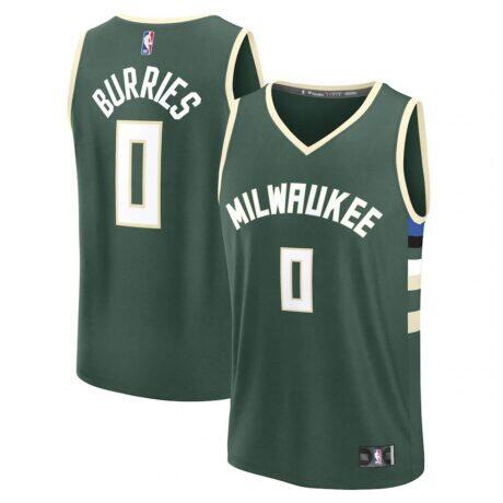 Brayden Burries Milwaukee Bucks Fashion7 2026 NBA Draft First Round Pick Fast Break Jersey - Green - Front View