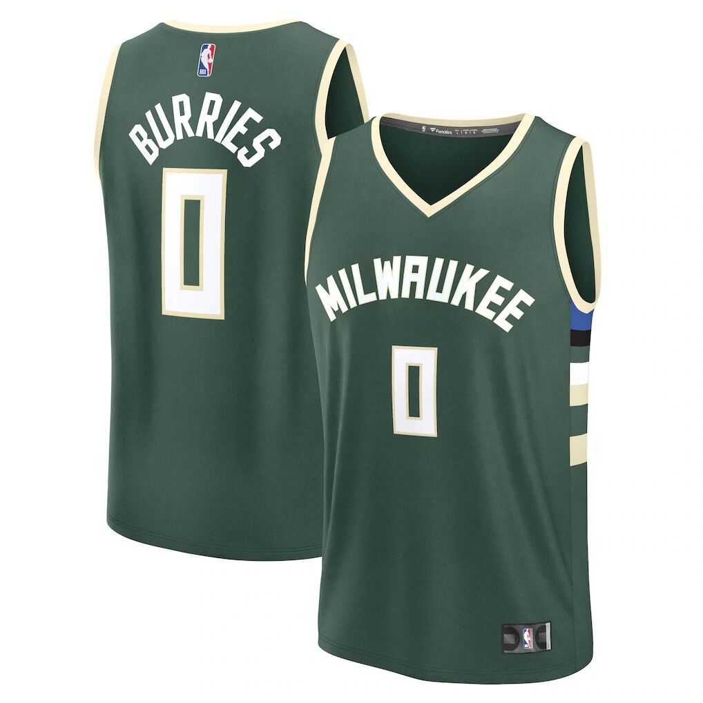 Brayden Burries Milwaukee Bucks Fashion7 2026 NBA Draft First Round Pick Fast Break Jersey - Icon Edition