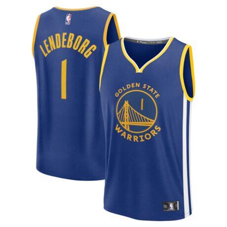 Yaxel Lendeborg Golden State Warriors Fashion7 2026 NBA Draft First Round Pick Fast Break Jersey - Icon Edition - - Front View