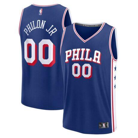 Labaron Philon Jr Philadelphia 76ers Fashion7 2026 NBA Draft First Round Pick Fast Break Jersey - Icon Edition - - Front View