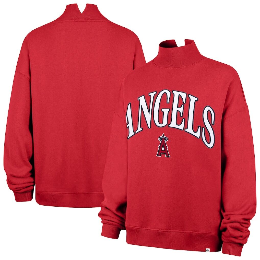 Los Angeles Angels '47 Women's Oversized Vantage Mock Neck Sweatshirt