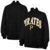 Pittsburgh Pirates '47 Women's Oversized Vantage Mock Neck Sweatshirt - Black - Front View