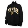 Pittsburgh Pirates '47 Women's Oversized Vantage Mock Neck Sweatshirt - Black - Side View