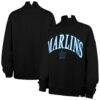 Miami Marlins '47 Women's Oversized Vantage Mock Neck Sweatshirt - Black - Front View