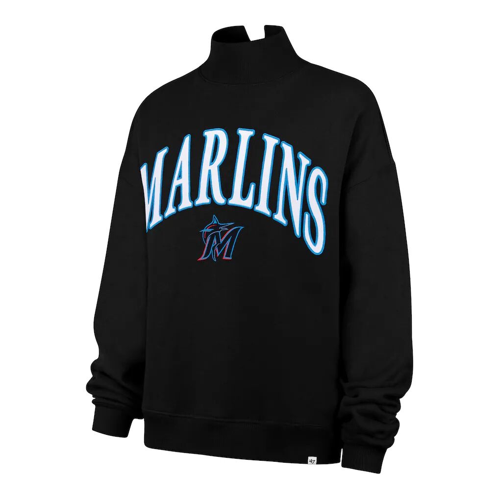 Miami Marlins '47 Women's Oversized Vantage Mock Neck Sweatshirt