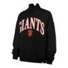 San Francisco Giants '47 Women's Oversized Vantage Mock Neck Sweatshirt - Black - Side View
