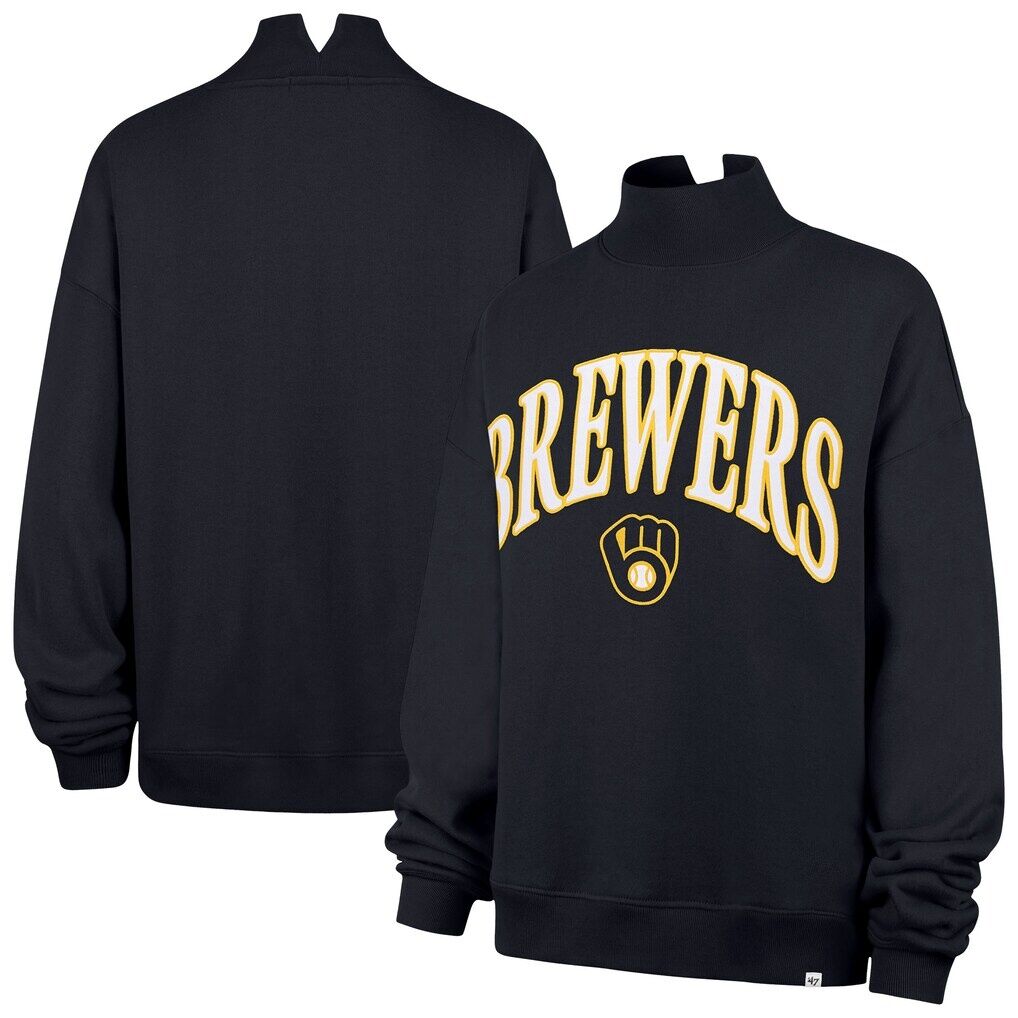 Milwaukee Brewers '47 Women's Oversized Vantage Mock Neck Sweatshirt