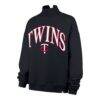 Minnesota Twins '47 Women's Oversized Vantage Mock Neck Sweatshirt - Navy - Side View
