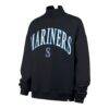 Seattle Mariners '47 Women's Oversized Vantage Mock Neck Sweatshirt - Navy - Side View