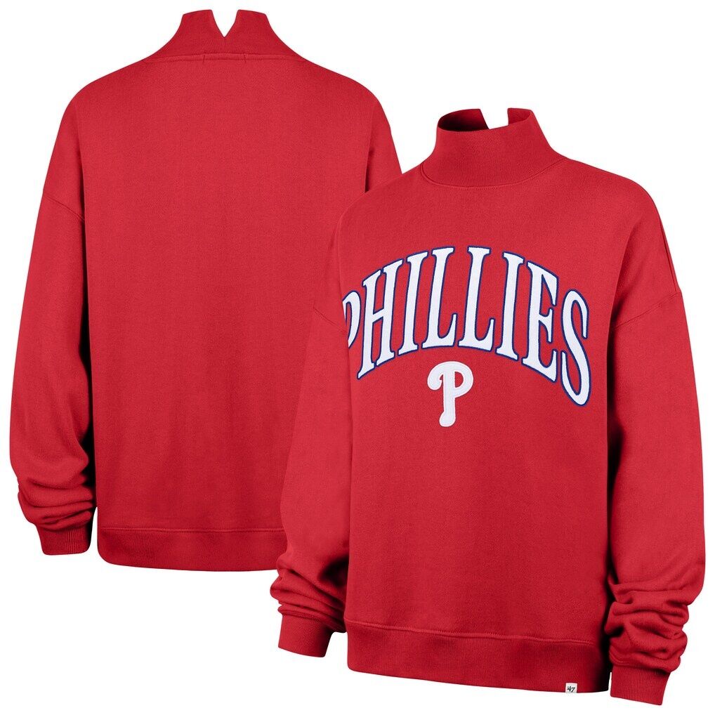 Philadelphia Phillies '47 Women's Oversized Vantage Mock Neck Sweatshirt