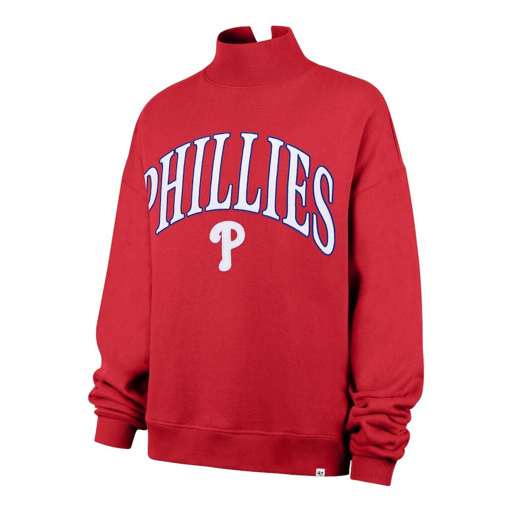 Philadelphia Phillies '47 Women's Oversized Vantage Mock Neck Sweatshirt