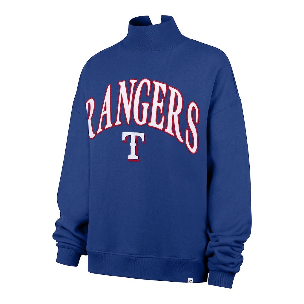 Texas Rangers '47 Women's Oversized Vantage Mock Neck Sweatshirt - Royal