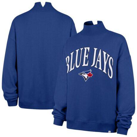Toronto Blue Jays '47 Women's Oversized Vantage Mock Neck Sweatshirt - - Front View