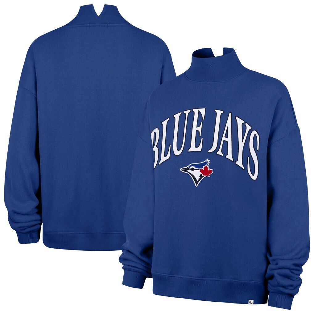 Toronto Blue Jays ’47 Women’s Oversized Vantage Mock Neck Sweatshirt – Royal
