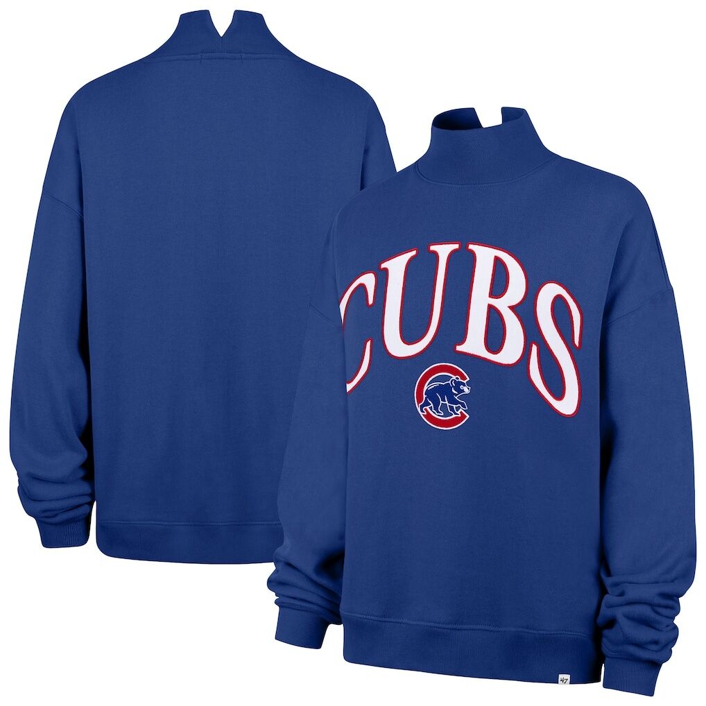 Chicago Cubs '47 Women's Oversized Vantage Mock Neck Sweatshirt - Royal