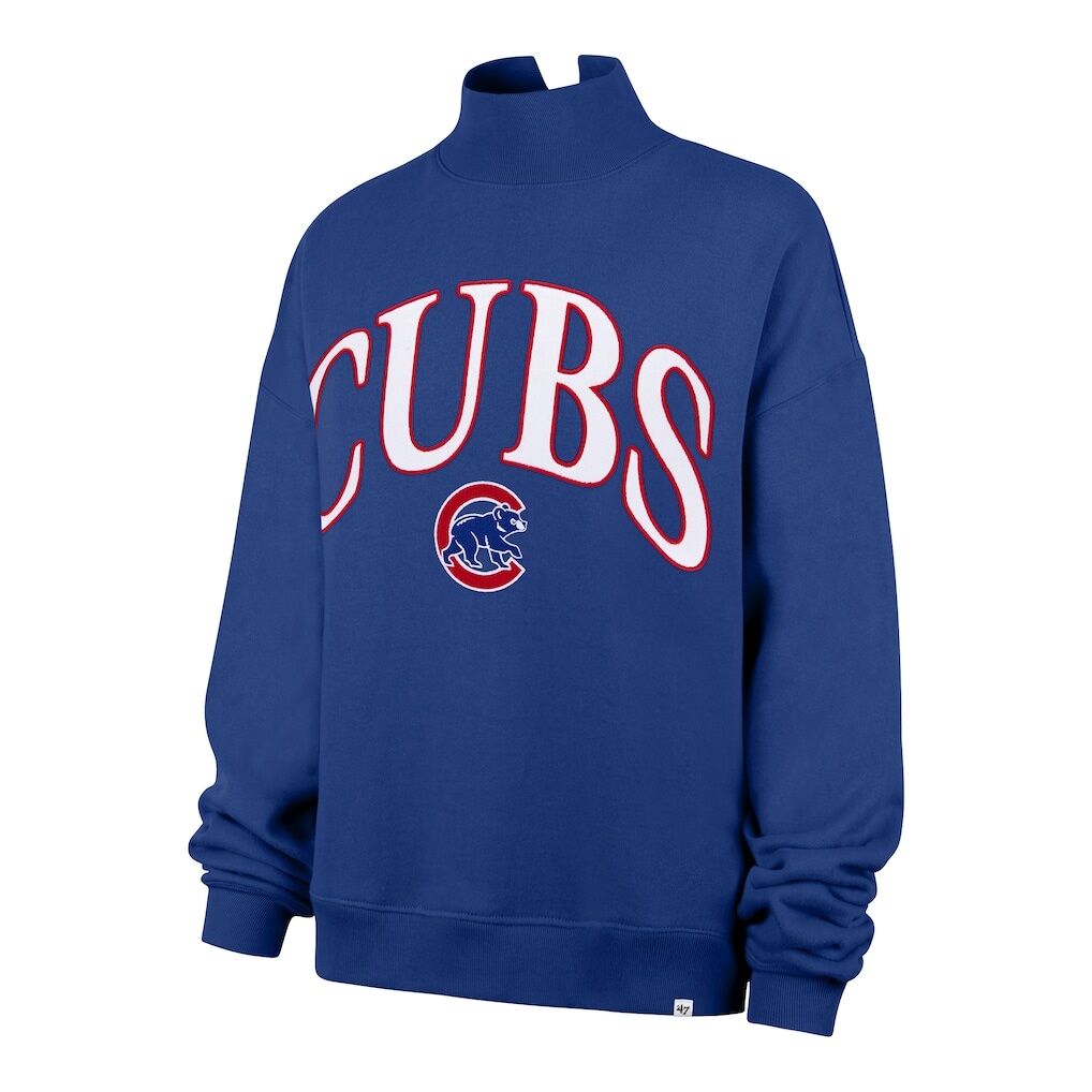 Chicago Cubs '47 Women's Oversized Vantage Mock Neck Sweatshirt - Royal
