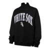 Chicago White Sox '47 Women's Oversized Vantage Mock Neck Sweatshirt - Black - Side View