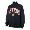 Houston Astros '47 Women's Oversized Vantage Mock Neck Sweatshirt - Navy - Side View