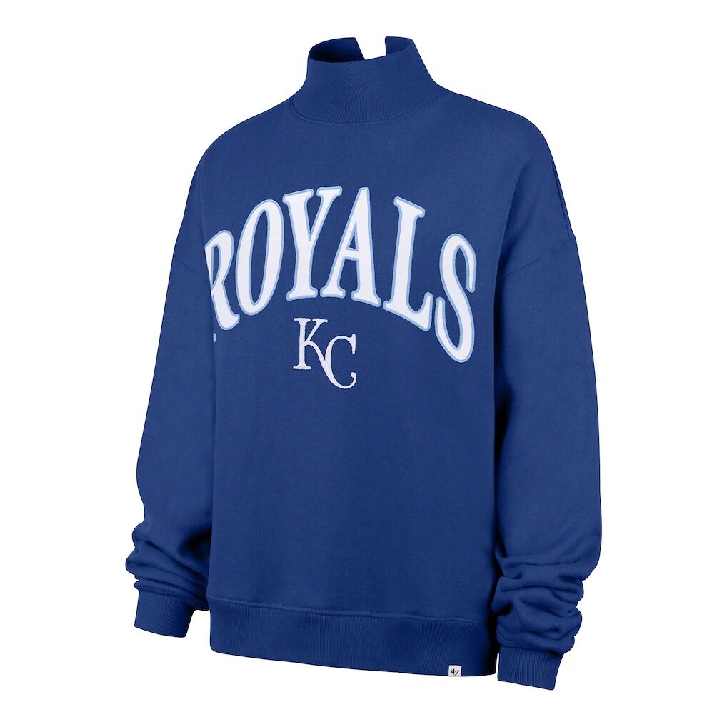 Kansas City Royals '47 Women's Oversized Vantage Mock Neck Sweatshirt - Royal