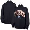 Detroit Tigers '47 Women's Oversized Vantage Mock Neck Sweatshirt - Navy - Front View